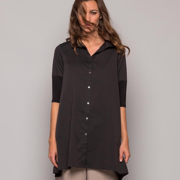 black tunic shirt dress